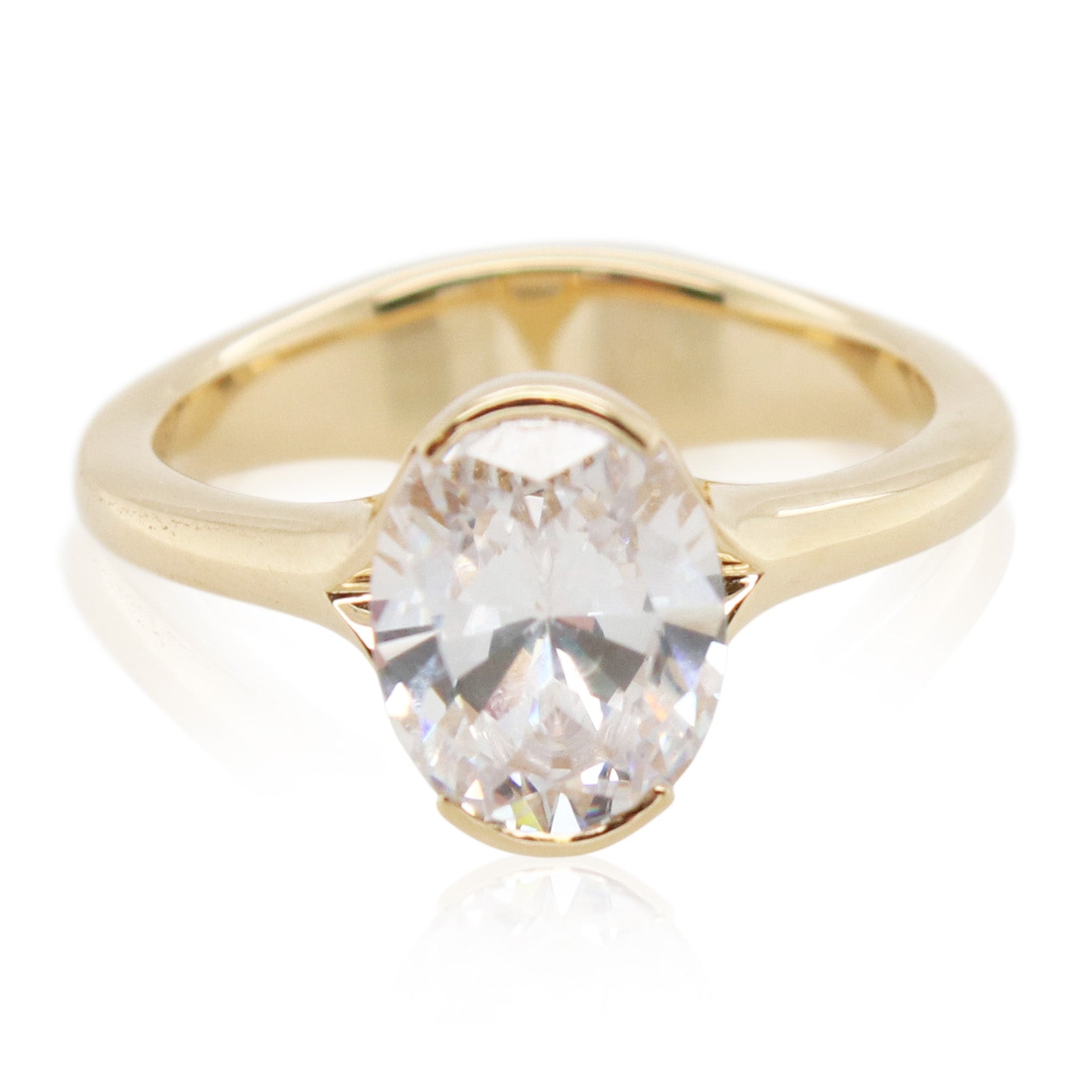 Precision Set 2ct Oval Diamond Engagement Ring Mounting