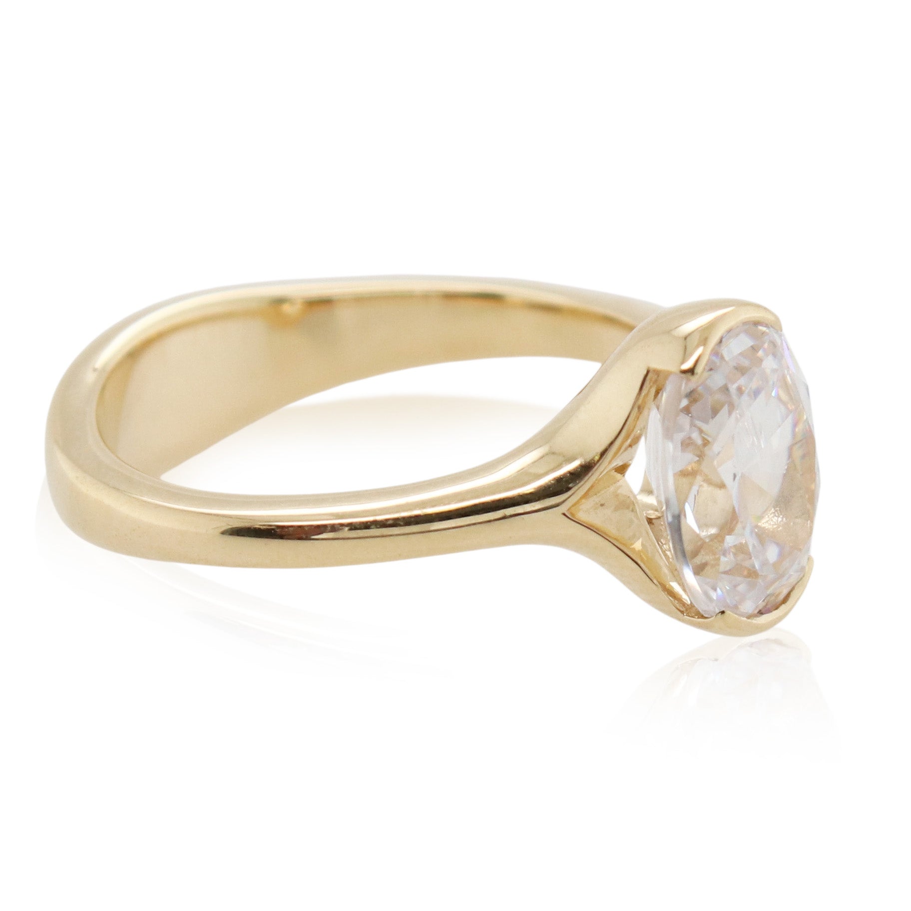 Precision Set 2ct Oval Diamond Engagement Ring Mounting