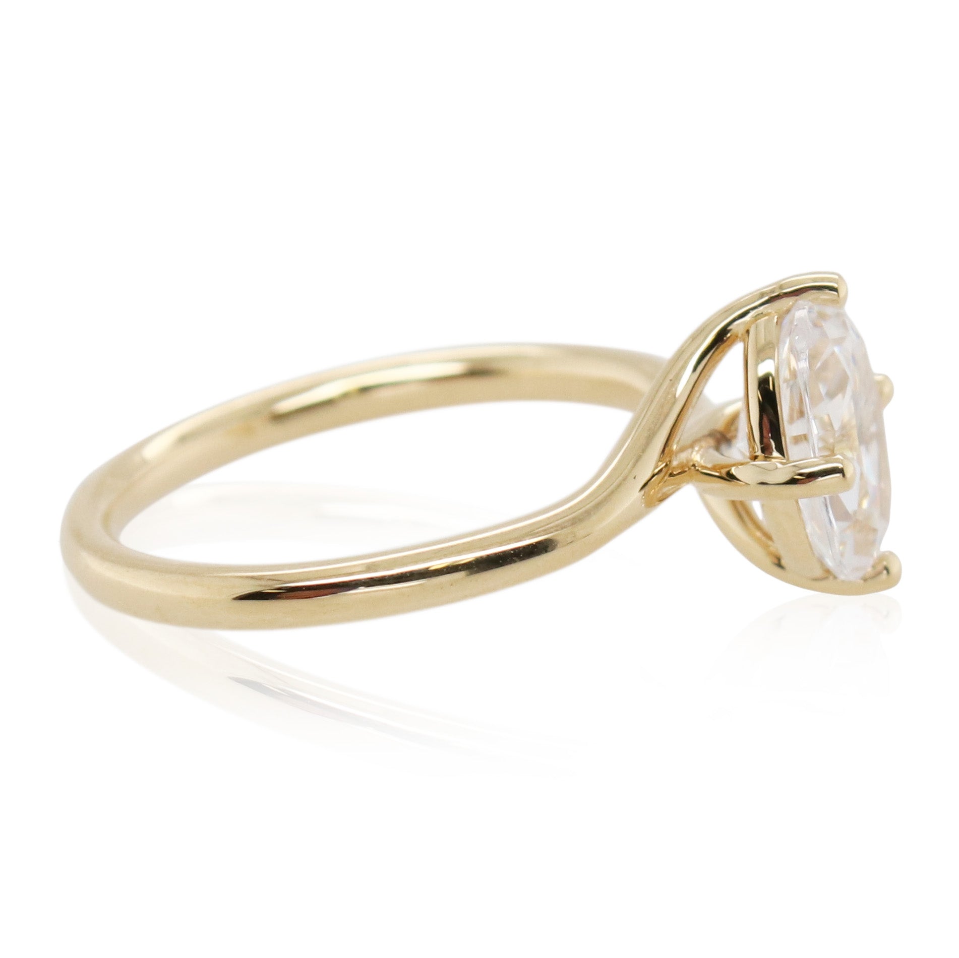 Precision Set 1.50ct Oval Diamond Wrap Around Engagement Ring Mounting