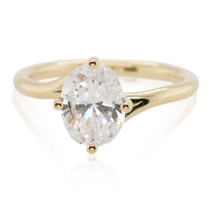 Precision Set 1.50ct Oval Diamond Wrap Around Engagement Ring Mounting