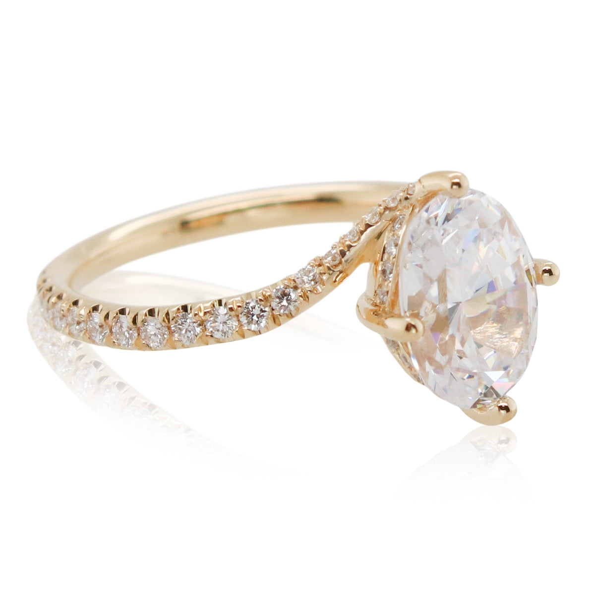 Precision Set 2ct Oval Diamond Wrap Around Engagement Ring Mounting