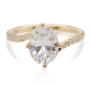Precision Set 2ct Oval Diamond Wrap Around Engagement Ring Mounting