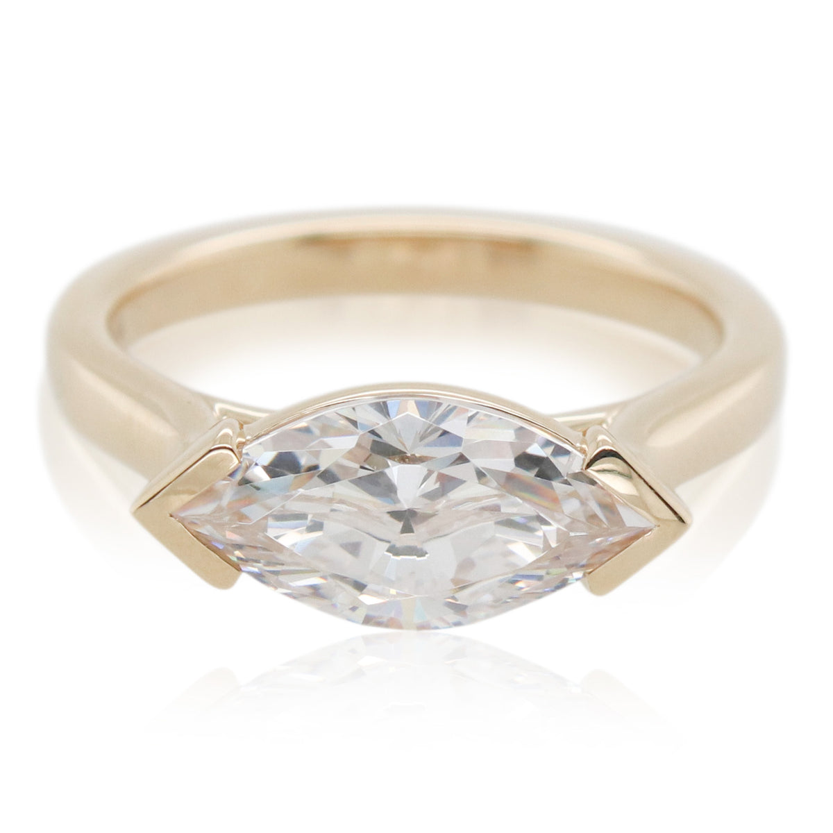 0.02ct Total Weight East/West Marquise Diamond Mounting