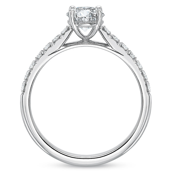 Half Round Diamond Engagement Ring