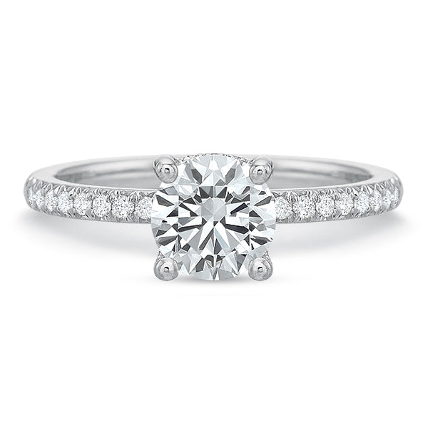 Hidden Halo Diamond Engagement Ring