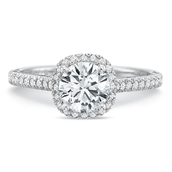 Cushion Shaped Halo Engagement Ring