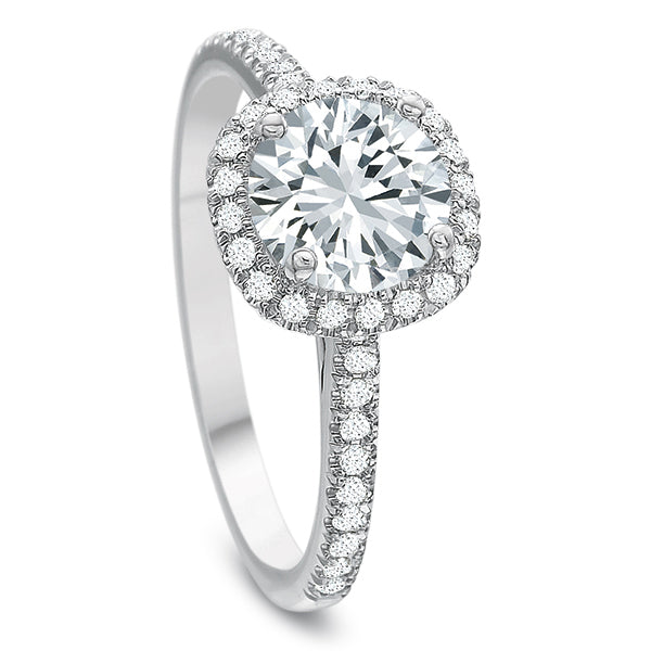 Cushion Shaped Halo Engagement Ring