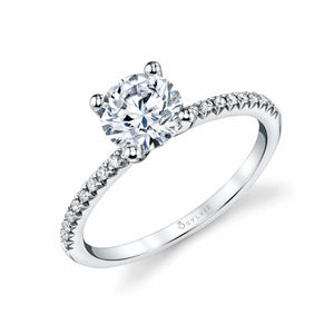 Adorlee Round Classic Engagement Ring