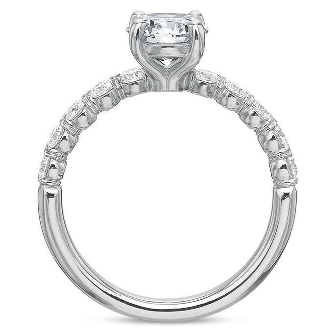 Half Round Solitaire Engagement Ring