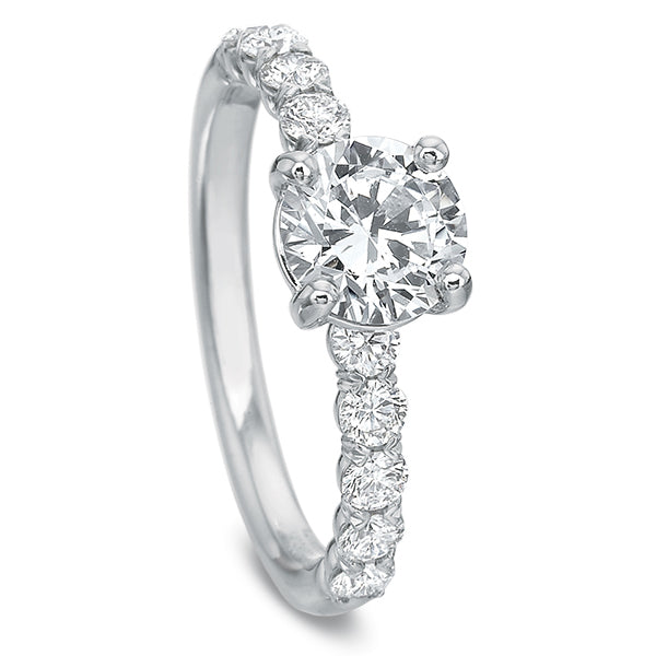 Half Round Solitaire Engagement Ring
