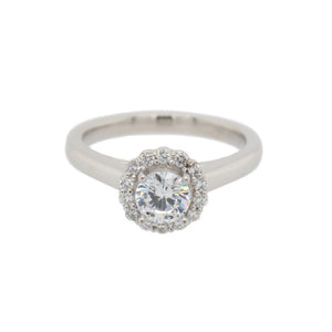 Round Diamond Halo Engagement Ring