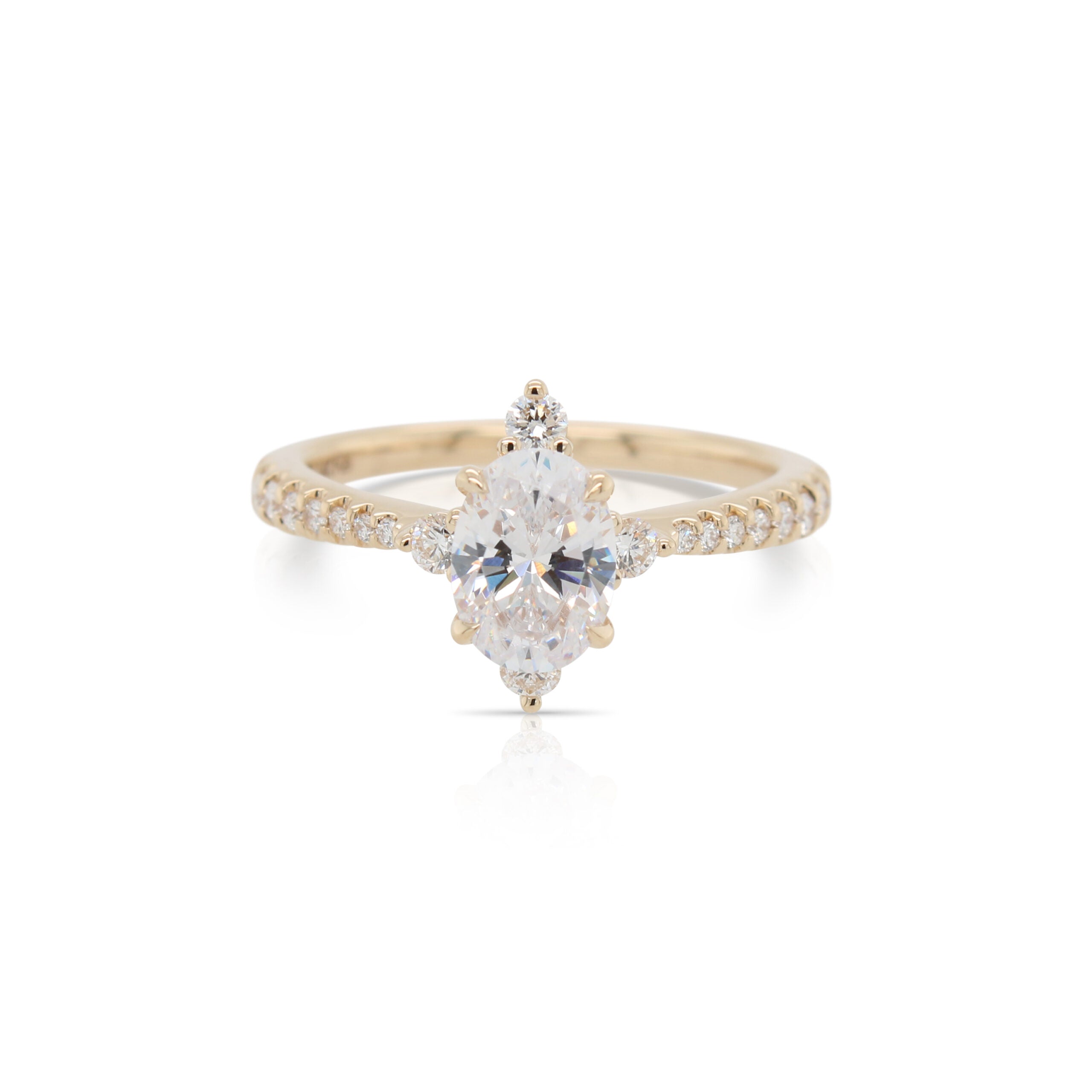 Oval Contemporary Diamond Engagement Ring