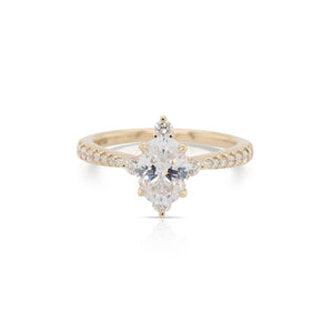 Oval Contemporary Diamond Engagement Ring