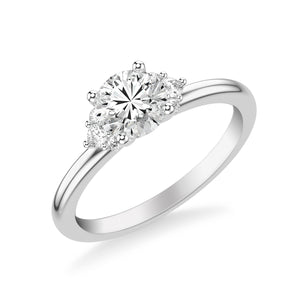 Cluster Sides Diamond Engagement Ring