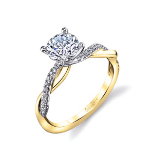 Two-Tone Twist Engagement Ring