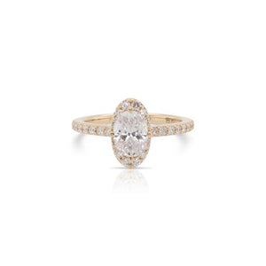 Oval Diamond Halo Engagement Ring
