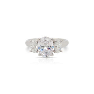 3 Stone Oval Diamond Engagement Ring