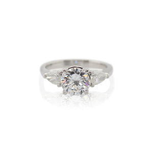 Diamond Pear Accent Engagement Ring