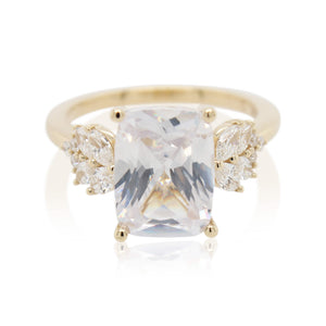 Floral Side Diamond Engagement Ring