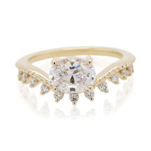 Beaded Accent Diamond Engagement Ring