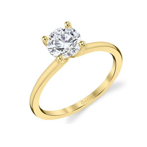 Yellow Gold 4 Prong Solitaire Engagement Mounting