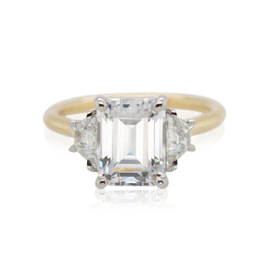 Emerald Cut 3 Stone Engagement Mounting