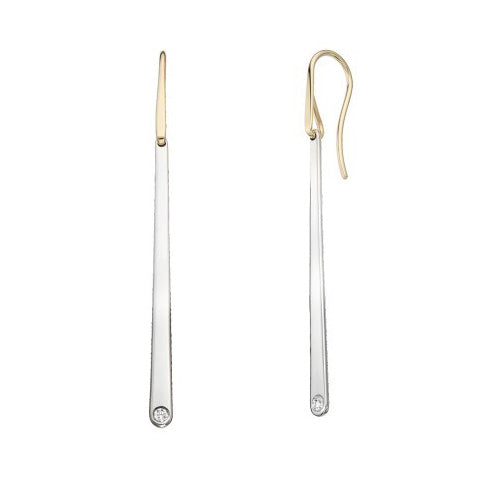 Diamond Accented Icicle Drop Earrings