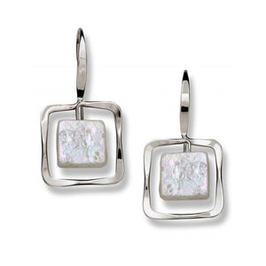 Zenith Square Pearl Dangle Earrings