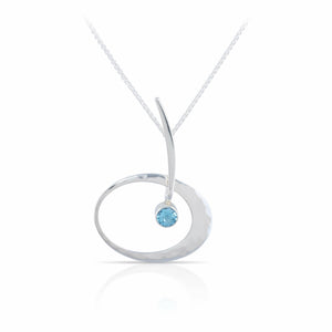 Blue Topaz Elliptical Elegance Pendant