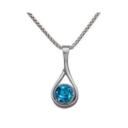 Blue Topaz Drop Pendant