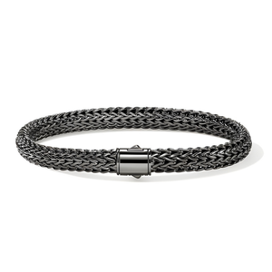 John Hardy 6.5mm Sterling Silver and Black Rhodium Bracelet