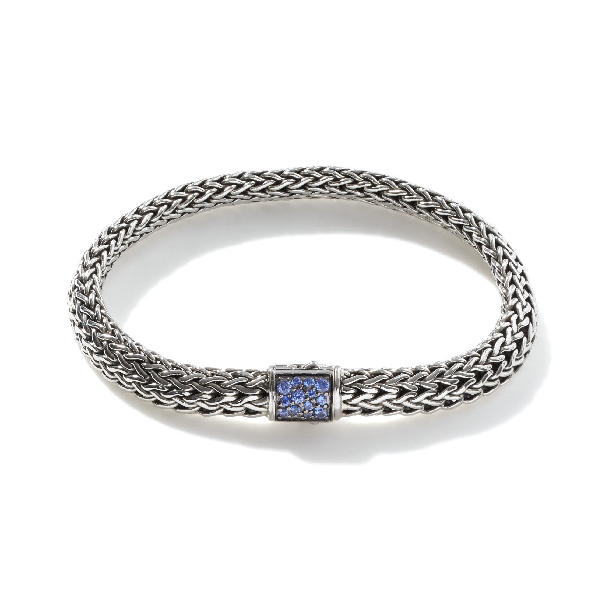 Black Sapphire and Blue Sapphire Classic Chain Bracelet