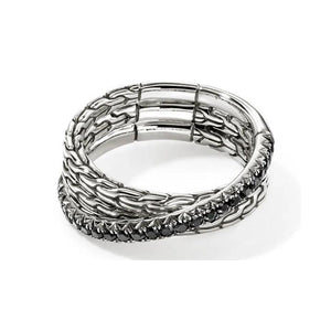 Black Sapphire Crossover Ring