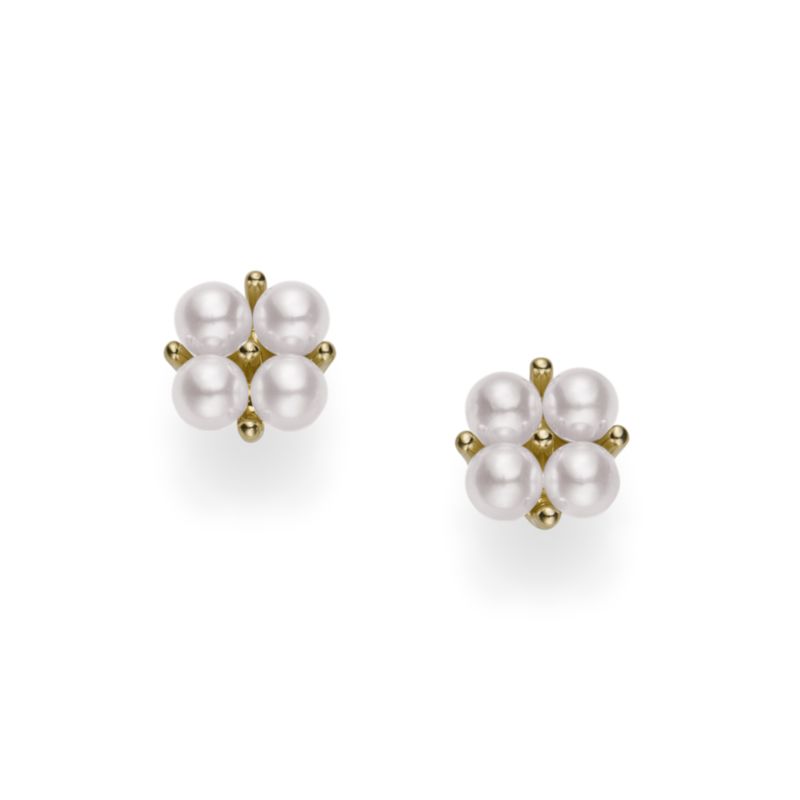 Mikimoto Akoya Cultured Pearl Cluster Earrings