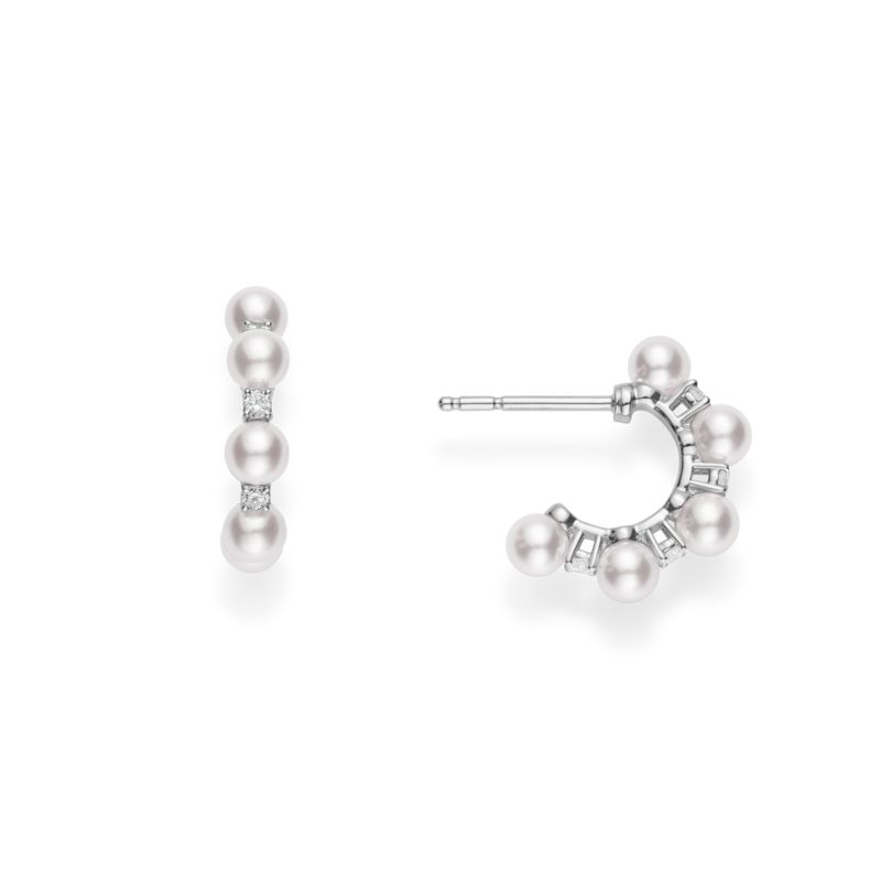 Mikimoto Bubbles Akoya Pearl Hoop Earrings