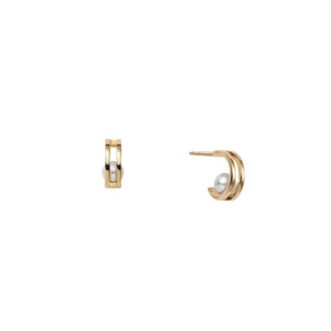 Mikimoto Pearl Hoop Cradle Earrings