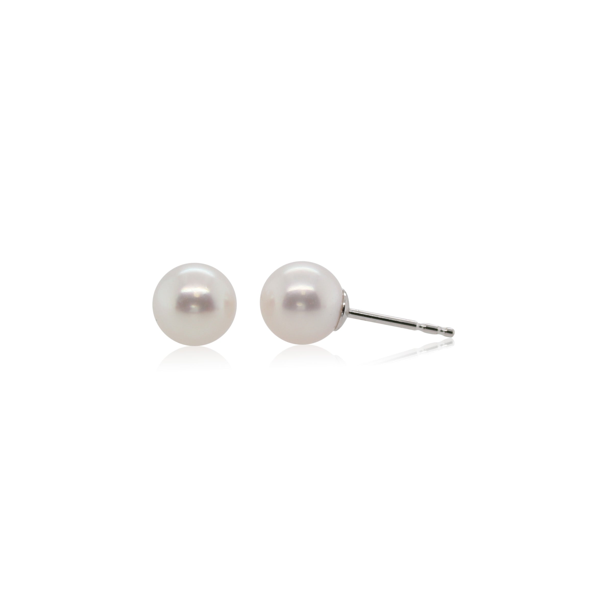 Mikimoto White Gold Pearl Stud Earrings