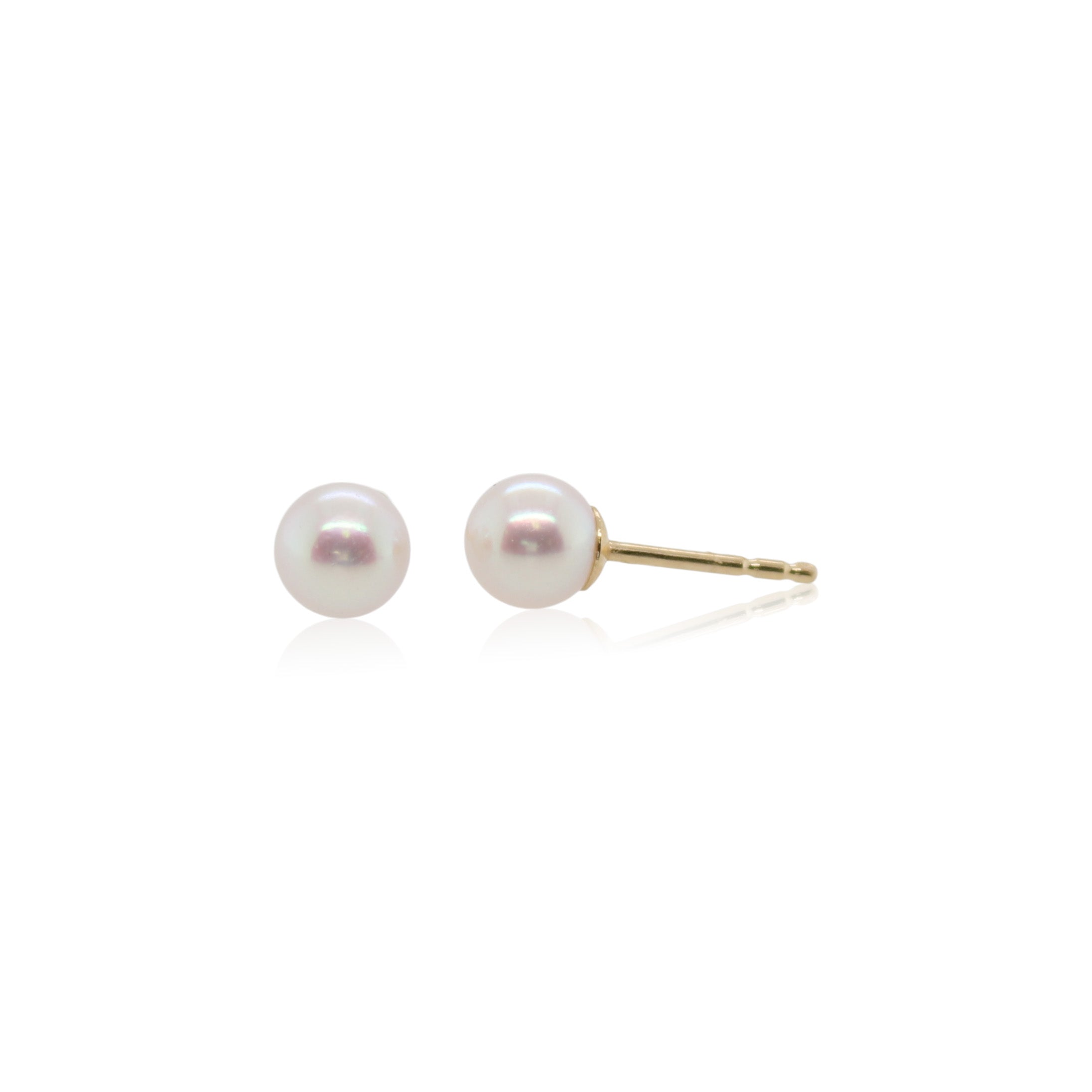 Mikimoto Yellow Gold Pearl Stud Earrings