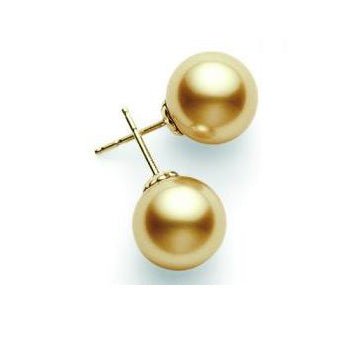 Mikimoto 10mm Golden Pearl Stud Earrings