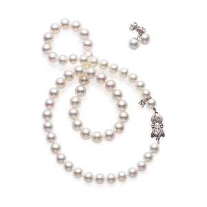 Mikimoto Akoya Cultured Pearl Necklace and Earring Set