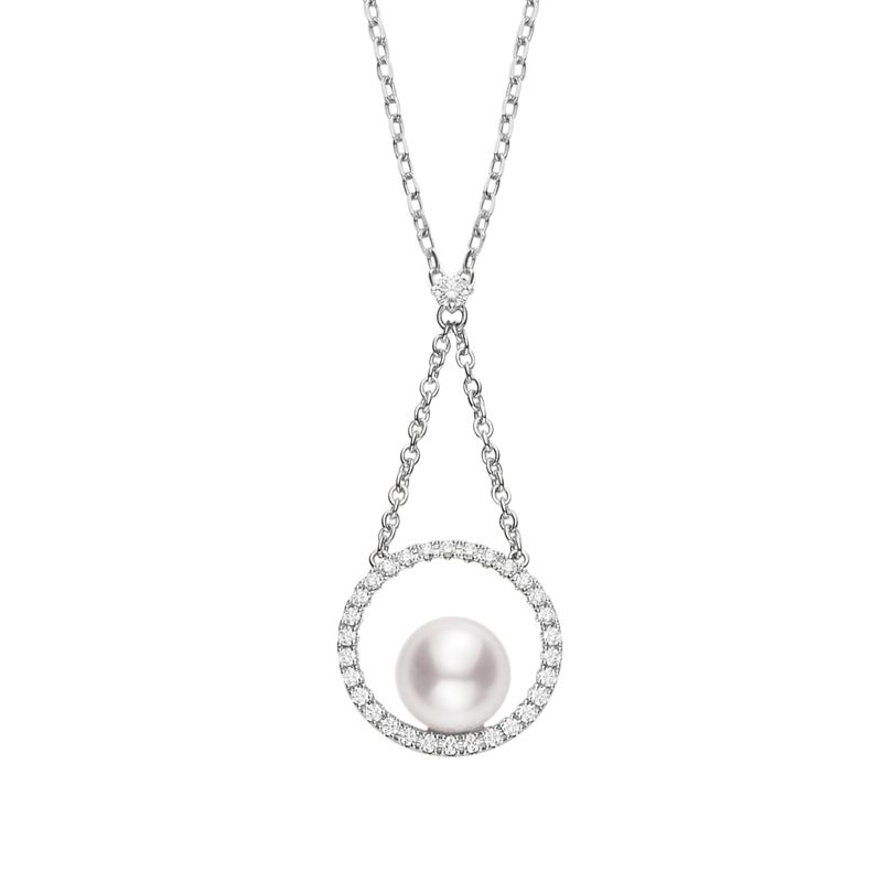 Mikimoto Akoya Cultured Pearl and Diamond Pendant