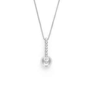 Mikimoto 13mm Pearl and Diamond Cradle Necklace