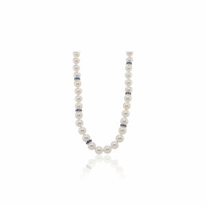 Mikimoto Akoya Pearl & Sapphire Necklace