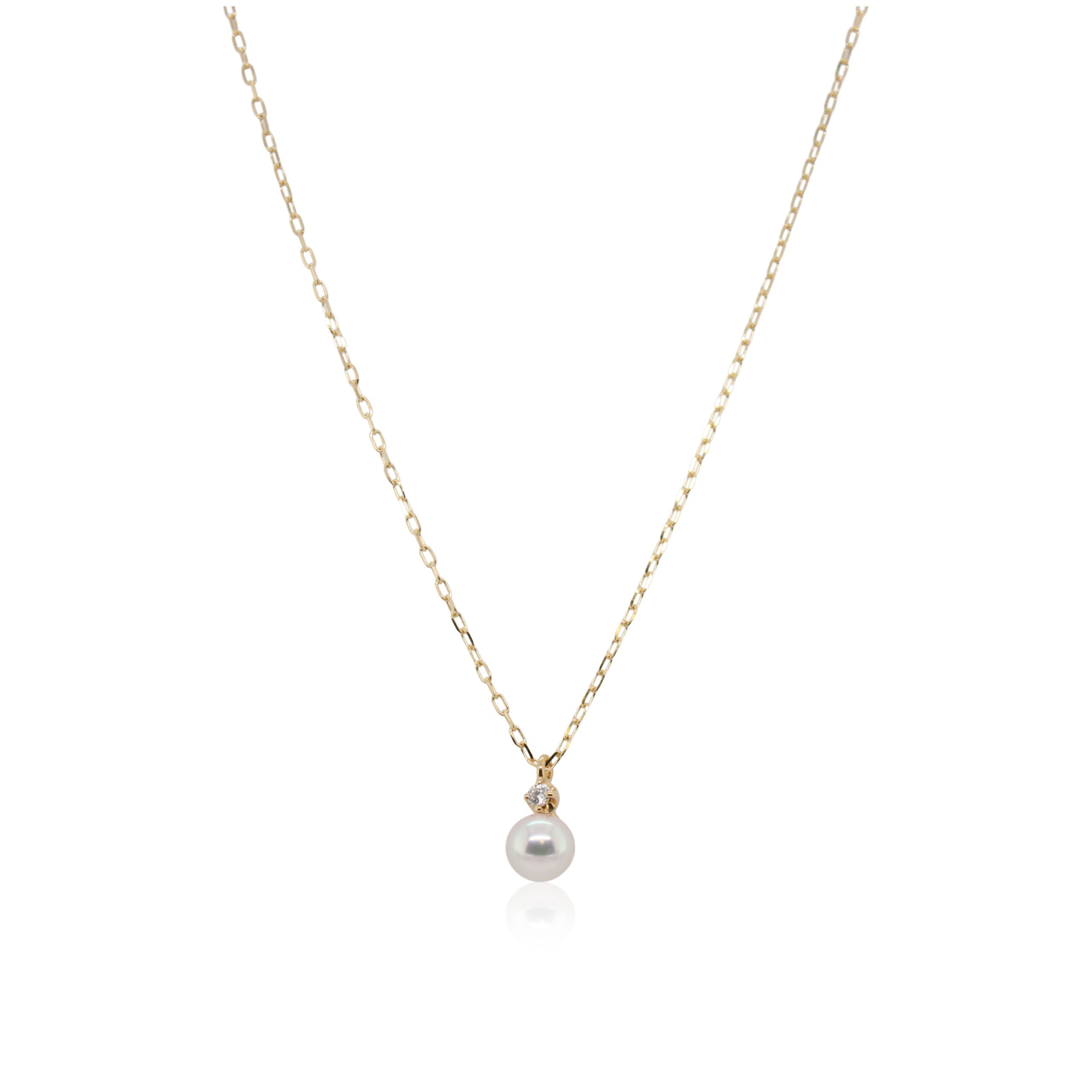 Mikimoto Akoya Pearl and Diamond Pendant with Chain