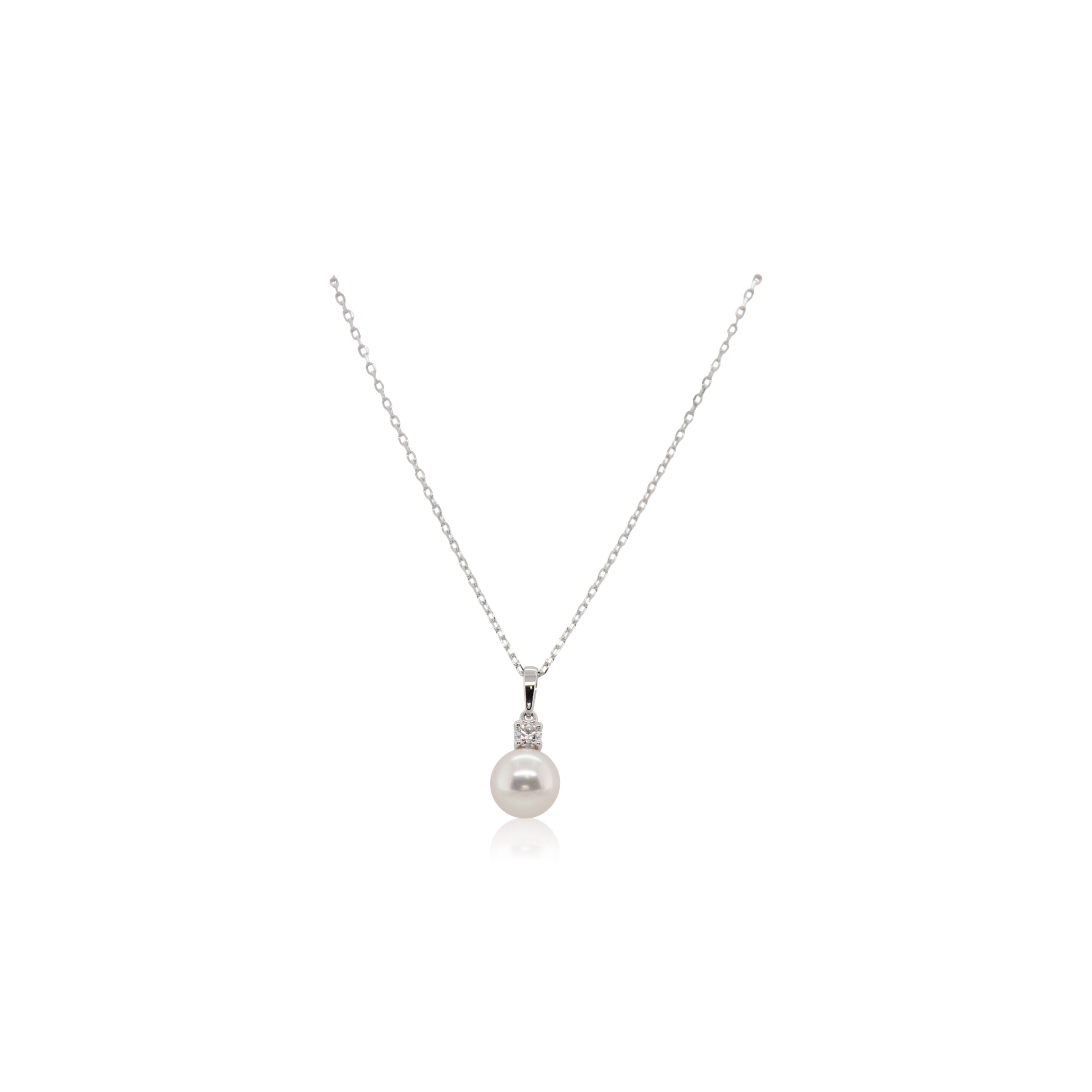 Mikimoto White Pearl and Diamond Pendant