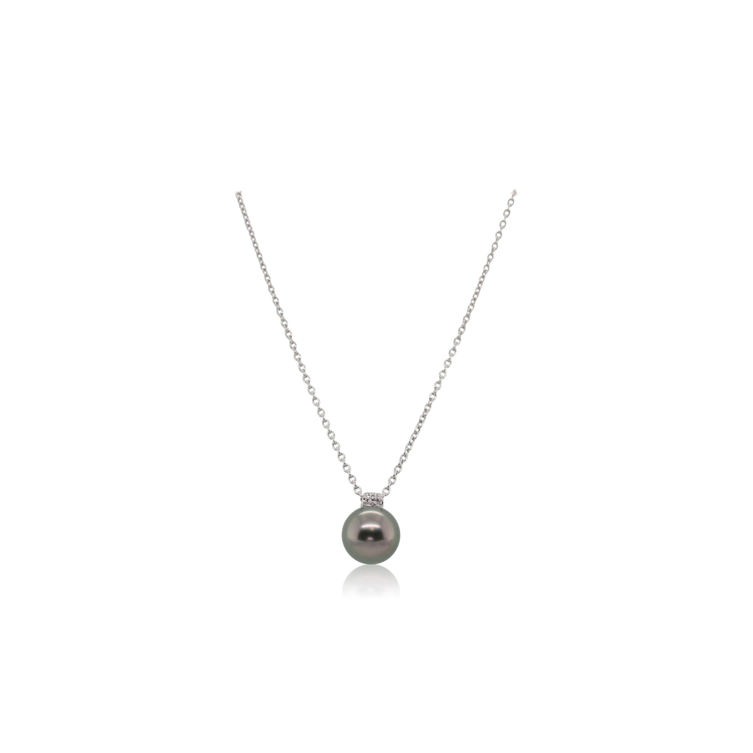 Mikimoto Black South Sea Pearl and Diamond Pendant
