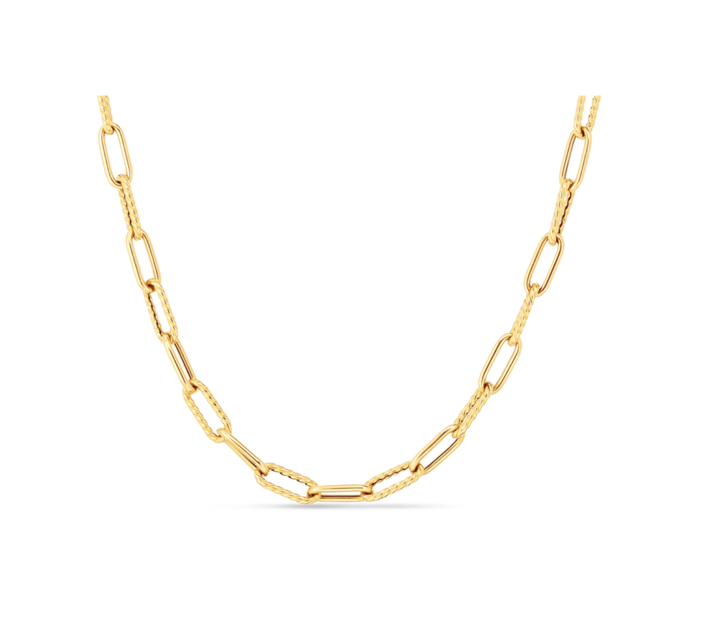 Roberto Coin 17" Fluted Paperclip Necklace