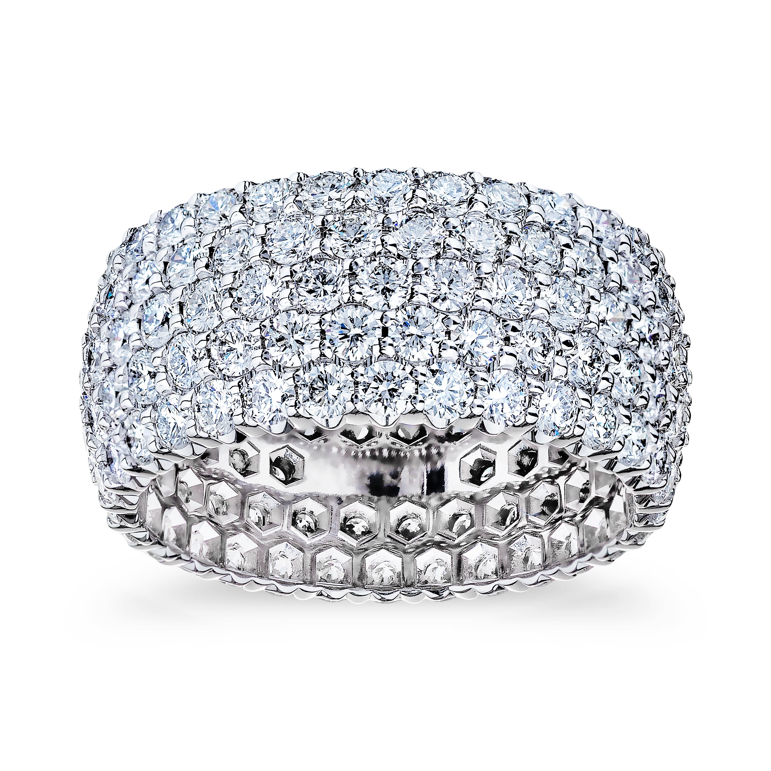 Diamond Five Row Eternity Band