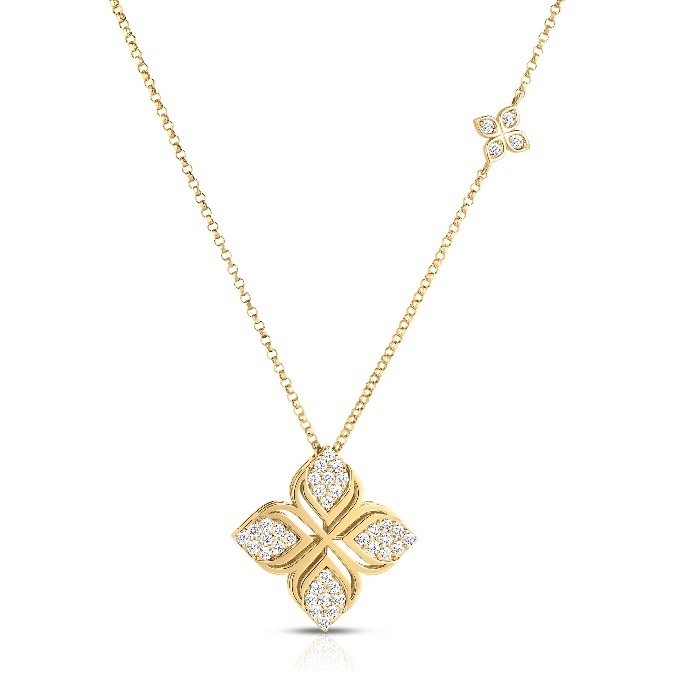 Roberto Coin Diamond Arabesque Flower Pendant
