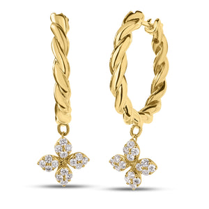 Roberto Coin 0.27 Total Carat Weight Diamond Twist Hoops